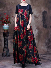 Vestido largo pechera con bolsillos plisados y estampado Always Glowing